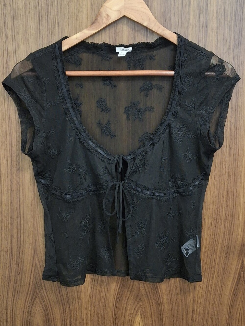 GARAGE Sheer Top SZ M